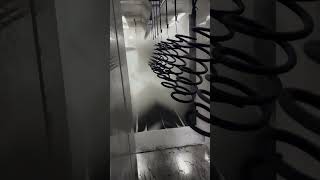 Electrostatic powder coating of spring parts automatic spraying [upl. by Arlina759]