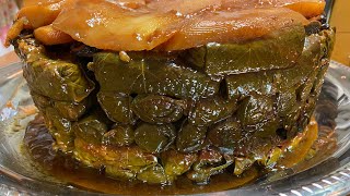 Homemade waraq enab with big chunks of meat Stuffed grape leaves  Warak enab  Arabic food [upl. by Yrral600]