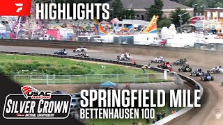 61st Bettenhausen 100  USAC Silver Crown at Springfield Mile 81724  Highlights [upl. by Ennairek]