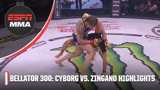 Cris Cyborg vs Cat Zingano Highlights  Bellator 300  ESPN MMA [upl. by Shantha]