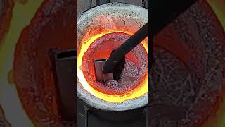 Melting Aluminium And Ingot Casting Part1D shorts melting meltingaluminum casting ingot asmr [upl. by Anaiek]