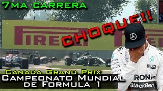 F1 2015  Campeonato Mundial 7ma CarreraCanada  Accidente fatal Peligro del mundial [upl. by Nhguavoj]