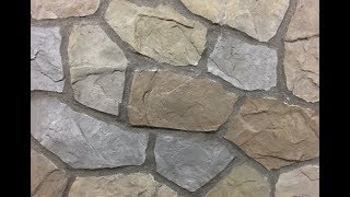 How to do a Hand Carved Flagstone Concrete Overlay Wall Outdoor Kitchen Fireplace or Seat Wall [upl. by Ingamar]