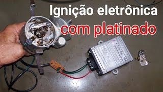 Ignição eletrônica com distribuidor a platinado  transforme a sua [upl. by Myca]