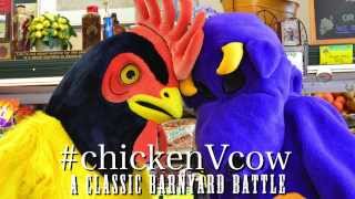 Chicken vs Cow A Classic Barnyard Battle at Frozen Fenway 2014 [upl. by Truelove]