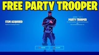 How to Get the Party Trooper Skin for Free in Fortnite Free Party Trooper [upl. by Iroak]