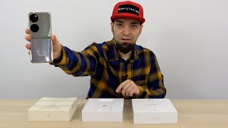 Huawei P50 Pocket Unboxing în Limba Română Telefonul pliabil cu clapeta şi lampă fluorescentă [upl. by Renfred]