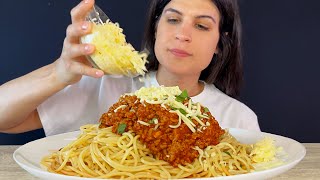 SPAGHETTI WITH MEAT SAUCE  MUKBANG  ASMR  EATING SOUNDS [upl. by Alonzo]