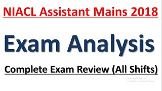 NIACL Assistant Mains 2018  Exam Analysis amp Review  8th October 2018 [upl. by Nilats564]