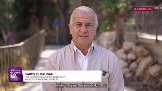 AUB Giving Day 2023 – A message from the Faculty of Arts and Sciences [upl. by Akinat314]