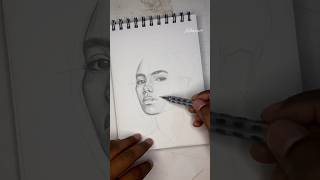 How i drew a portrait using cross hatching technique  Timelapse pencildrawing shorts [upl. by Ariaek]