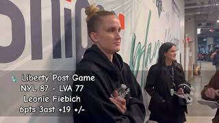 NYL Post Game  Leonie Fiebich  NYL 87  LVA 77  92924 [upl. by Yhtir]