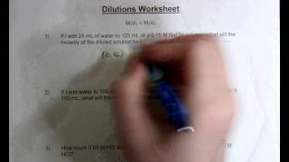 Dilutions Worksheet [upl. by Ardnaskela414]