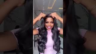 Doubleleafwig natural black body wave human hair hd lace frontal wig bleached knots long hairstyles [upl. by Dnalyag]