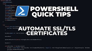 PowerShell Quick Tips  Automate SSLTLS certificates [upl. by Airalav]