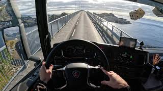 🇳🇴POV Truck Driving Scania R540 xT Northern NorwayLofoten Island [upl. by Gae]