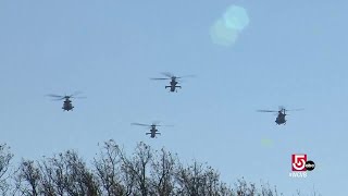 Flyover with Boston PD bagpipe band [upl. by Cyndi]