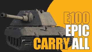 ▶Carry the game with E100  World of tanks Blitz [upl. by Ahsinut101]