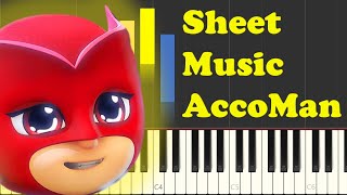 PJ Masks Theme Song Piano Sheet Music [upl. by Reivaz]