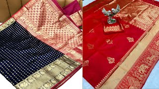 Pure Banarasi silk sarees Lichi silk 9900112790 [upl. by Nikaniki]