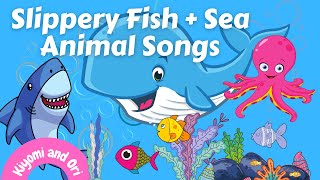 SLIPPERY FISH SONG WITH LYRICS AND OTHER SEA ANIMAL SONGS slipperyfish [upl. by Eseuqram763]