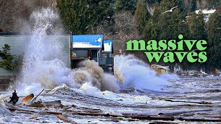 King Tide DESTROYED a waterfront Qualicum Beach Vancouver Island [upl. by Adekam241]