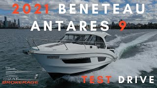 2021 Beneteau Antares 9  Test Drive with twin 200Hp Mercury Outboards [upl. by Adnohsed]