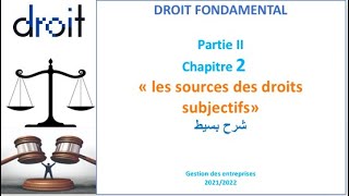 Les sources du droit subjectif Droit fondamental partie 6 [upl. by Ellecrad]