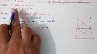 Chapter9 Ex93 Q16 Areas of Parallelograms and Triangles  Ncert Maths Class 9  Cbse [upl. by Niawd]