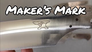 Knife logo etching etching your makers mark [upl. by Lindahl]