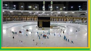 knowledge  Sanitation workers  disinfect the area around the Kaaba [upl. by Aicatsue]