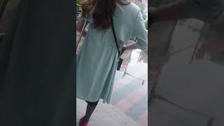 Asian AmputeeOne Legged Sexy Amputee Girl Standing In The Street With One CrutchNylonPantyhose [upl. by Adnale]