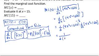 26 Marginal Cost Function Problem [upl. by Ahsehyt]