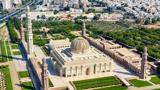 Sultan Qaboos Grand mosque  Muscat Oman  Exterior beauty cinematic 4K video Oman Muscat [upl. by Nali]