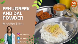 Fenugreek and dal powder Menthe Hittu [upl. by Vola]