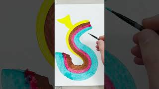 Colorful Dragon Painting Rubber Squeegee technique Art for Kids shortsvideo shorts painting [upl. by Nyladam]