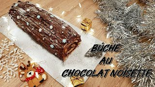 BÛCHE CHOCOLAT NOISETTE  VEGAN 🌱 Super rapide et facile [upl. by Marje]