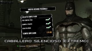 Batman Arkham Asylum Español  Silent knight Extreme Predator Caballero Silencioso Extremo Guia Desafios Riddler [upl. by Deyas]