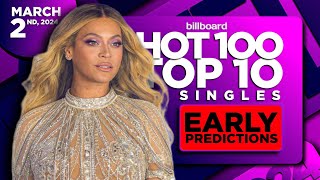 EARLY PREDICTIONS  Billboard Hot 100 Top 10 Singles  March 2nd 2024 [upl. by Kirbie]