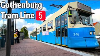 ⁴ᴷ⁶⁰ Exploring Gothenburg Tramways Line 5 [upl. by Cornew]