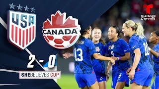 Highlights amp Goals Estados Unidos vs Canadá 20  SheBelieves Cup  Telemundo Deportes [upl. by Aihsercal]