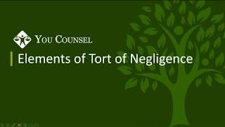 Elements of Tort of Negligence [upl. by Acnairb]