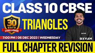 Class 10 CBSE Maths  Triangles  Full Chapter Revision  Xylem 10 CBSE [upl. by Annawd]