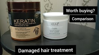 review on keune keratin hair mask  damaged hair treatment  moqadas haider [upl. by Kus75]