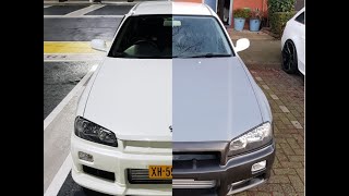 R34 GTT to OEM GTR front conversion step by step English commentary [upl. by Akeihsat601]