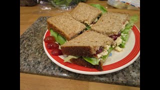 How to make a Festive Vegetarian Sandwich with Wensleydale Cranberry Sauce Lettuce and Grapes [upl. by Nomahs]