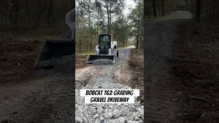 Bobcat T62 Grading out 420’ crusher run driveway asmr bobcat landmanagement gravel [upl. by Nahtanoj]