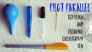 Pilot Parallel Refilling and Cleaning Calligraphy Pen [upl. by Annahpos]