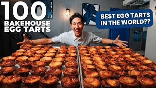 100 Egg Tarts Challenge at Bakehouse Hong Kong  WE FOUND THE BEST EGG TART in the World [upl. by Defant]