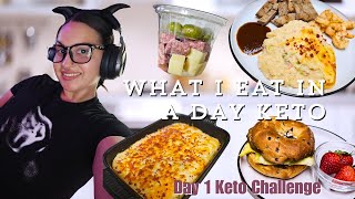 What I Eat In A Day KETO  Day 1 Of 30 Day Challenge  Baked Mash Cauliflower [upl. by Chastity18]